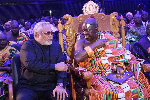 Throwback video of Otumfuo and Rawlings sharing light-hearted moment resurfaces