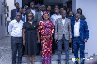 Haruna Iddrisu with the team from the Students Loan Trust Fund