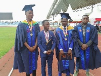 A group picture of Mr. Samuel Appiah, Elvis Attah, Francis Chempa and Seth Kofi Pobee