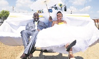 Thulisile Maphosa with her husband Lucky Majadibodu