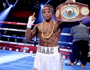 Isaac Dogboe knocked out Magdaleno in the 11th round to win the title