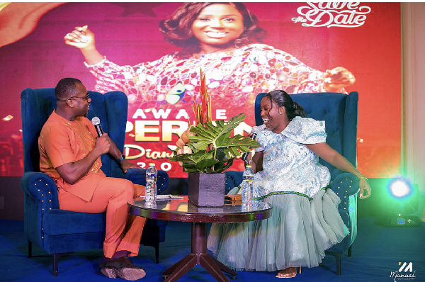 Gospel musician, Diana Hamilton and Abeiku Santana at the launch