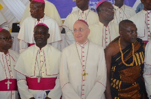 Some members of the Ghana Catholic Bishops Conference with the Apostolic Nuncio to Ghana