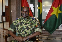 General Gilbert Diendere sits at the presidential palace in Ouagadougou, Sept. 17, 2015.