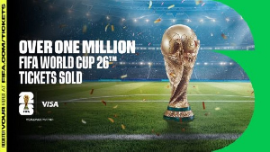 Over one million 2026 FIFA World Cup tickets sold following Visa Presale Draw