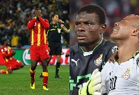 Asamoah Gyan after the lose against Uruguay; Fatawu Dauda and Dede Ayew after 2015 AFCON defeat