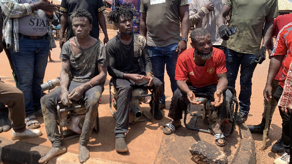 The arrested individuals who were caught engaging in illegal mining