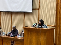 Chief Director of the Ministry of Finance, Madam Eva Mends interacting with journalists