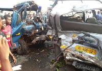 Photo of mangled cars as a result of an accident