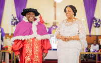 Nana Akufo-Addo and his wife after his installation as Honorary Lay Canon