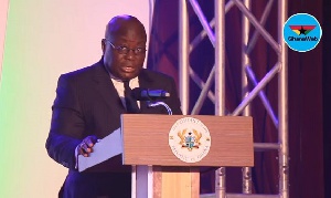 President Akufo-Addo speaking at the maiden edition of the Chamber Business Awards