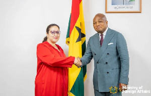 Moroccan Ambassador to Ghana, Imane Ouaadil and Okudzeto Ablakwa