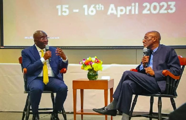 Vice President, Dr Mahamudu Bawumia (L) at Harvard University