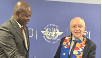 Joseph Bukari Nikpe (Left), with ICAO Council President, Salvatore Sciacchitano (Right)