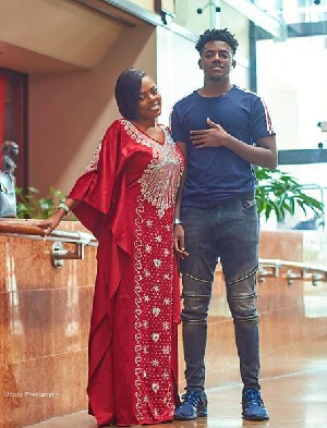 Nana Aba Anamoah and her son
