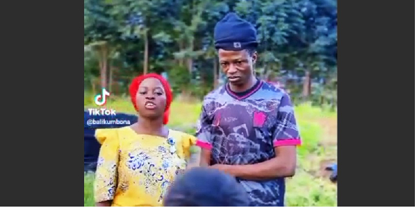 A screen grab of the two TikTok content creators,  Abe Kampala Balikumbona and Maama Nakanjako
