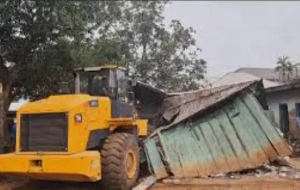 A scene from the demolition exercise