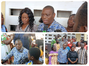 Prof Kingsley Nyarko (Kwadaso MP) in a group picture with some teaching staff, dignitaries