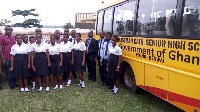 The bank donated a truck load of cement to the school for the construction of classroom blocks