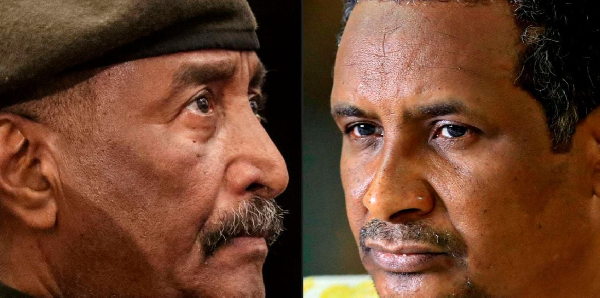 Sudan's warring generals, Abdel Fattah al-Burhan (L) and Mohamed Hamdan Daglo 'Hemedti'.