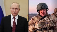 Russia president Vladimir Putin and Wagner Group CEO Yevgeny Prigozhin
