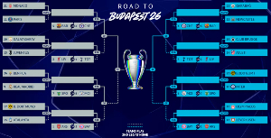 The draw bracket of the 2026 UEFA Champions League Round 16