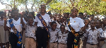 Miss Tourism Ghana representatives with some pupils