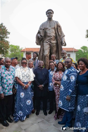 A new statue of Mensah Sarbah was outdoored recently by Vice President, Mahamudu Bawumia