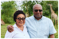 A picture of President John Dramani Mahama and Lordina Mahama at the resort