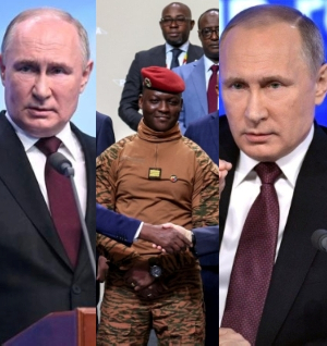 Photo collage of the President of Russia and the President of Burkina Faso