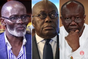 (From L-R) Gabby Asare Otchere Darko, President Akufo-Addo and Ken Ofori-Atta are related