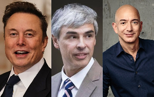 L-R: Tesla founder, Elon Musk, co-founder of Google, Larry Page and founder of Amazon, Jeff Bezos L-R: Tesla founder, Elon Musk, co-founder of Google, Larry Page and founder of Amazon, Jeff Bezos