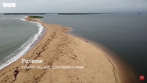 Portion of Fumeve being submerged by the sea