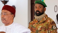 Colonel Assimi Goita, leader of Malian military junta, left