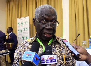 Senior Minister, Yaw Osafo Marfo addressing the media