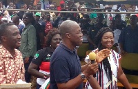 The Vice President, Kwesi Amissah-Arthur on a tour at Nkawkaw Constituency