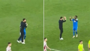 Vini and Alonso shared a hug after the game