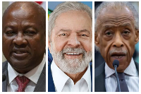 Al Sharpton (L) and Luiz Inácio Lula da Silva support Mahama's campaign on reparatory justice