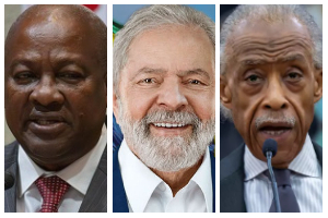 Al Sharpton (L) and Luiz Inácio Lula da Silva support Mahama's campaign on reparatory justice
