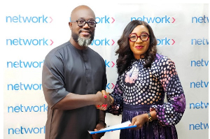 Tenu Awoonor, Founder of Blu Penguin (left) and Chinwe Uzoho of Network International