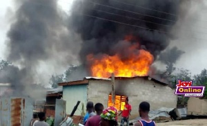 Heavy security at Abura-Dunkwa as angry youth set houses on fire