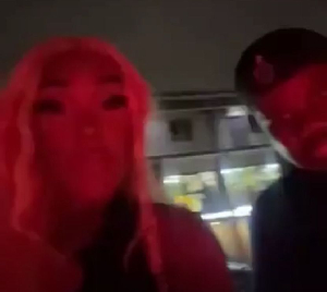 The girl and the police officer during the routine checks