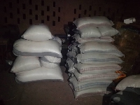 Some of the stolen bags of food