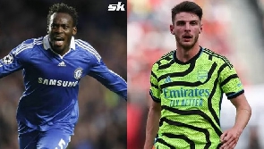 Michael Essien and Declan Rice