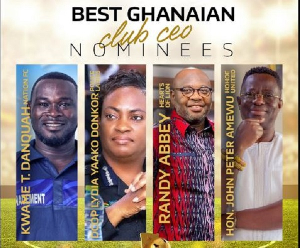 L-R: Kwame Danquah, DCOP Lydia Donkor, Randy Abbey and Peter Amewu are competing for best club CEO