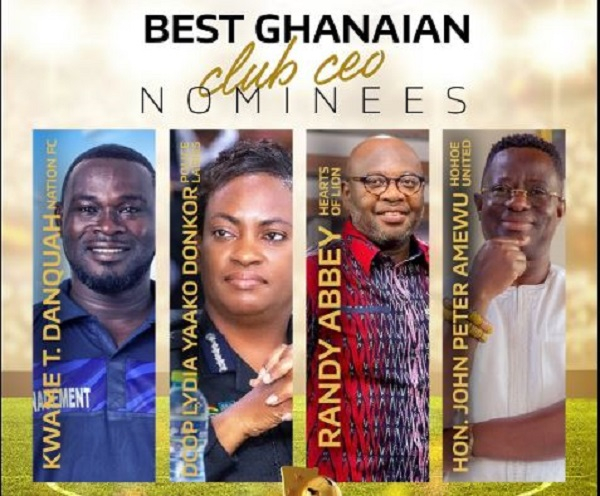 L-R: Kwame Danquah, DCOP Lydia Donkor, Randy Abbey and Peter Amewu are competing for best club CEO