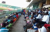 Fans watching the Stars training session at the Baba Yara Stadium in Kumasi