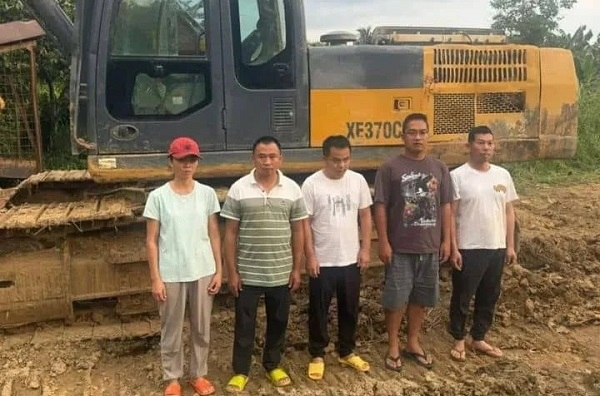 Five Chinese illegal miners arrested as NAIMOS cracks down along Birim river