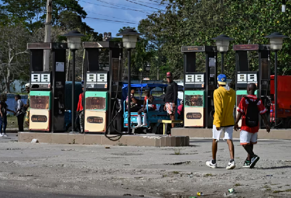 A gas station remains closed due to a lack of fuel in Habana, Cuba, on March 24, 2026