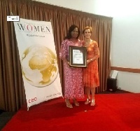 Chief Medical Director of the Family, Child & Associates, Dr. Juliet M. Tuakli receiving an Award
